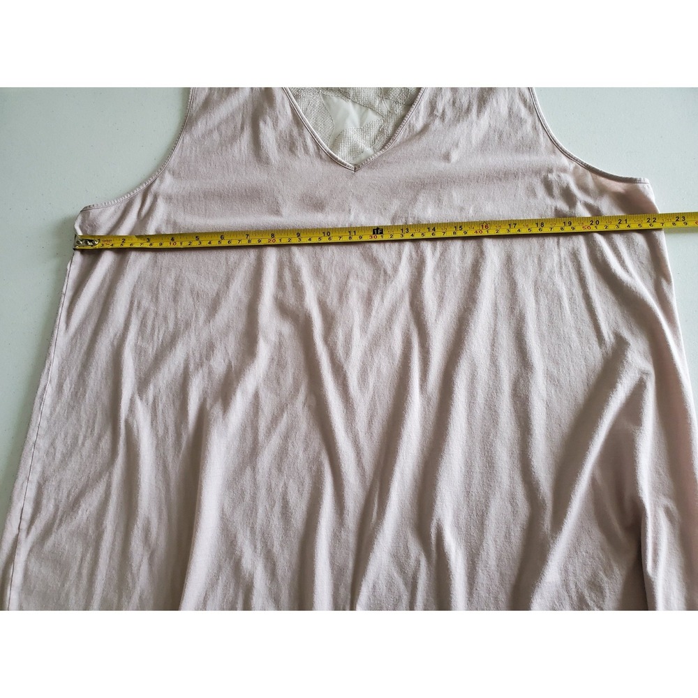 Hanro‎ Switzerland Cotton Nightgown XL Pink V-Neck Mesh Embroidered Back - Picture 7 of 10